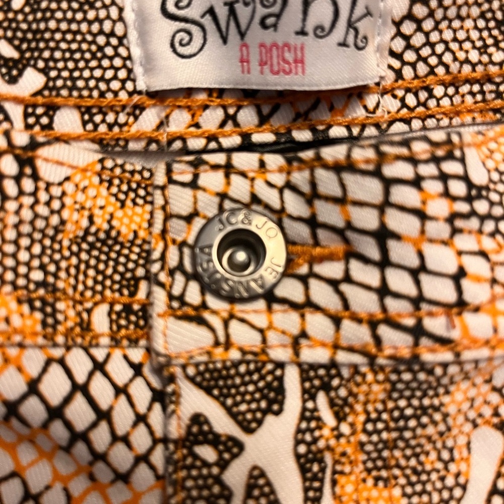 SWANK Orange and Brown Patterned Pants